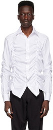 Tokyo James White Cotton Ruched Shirt