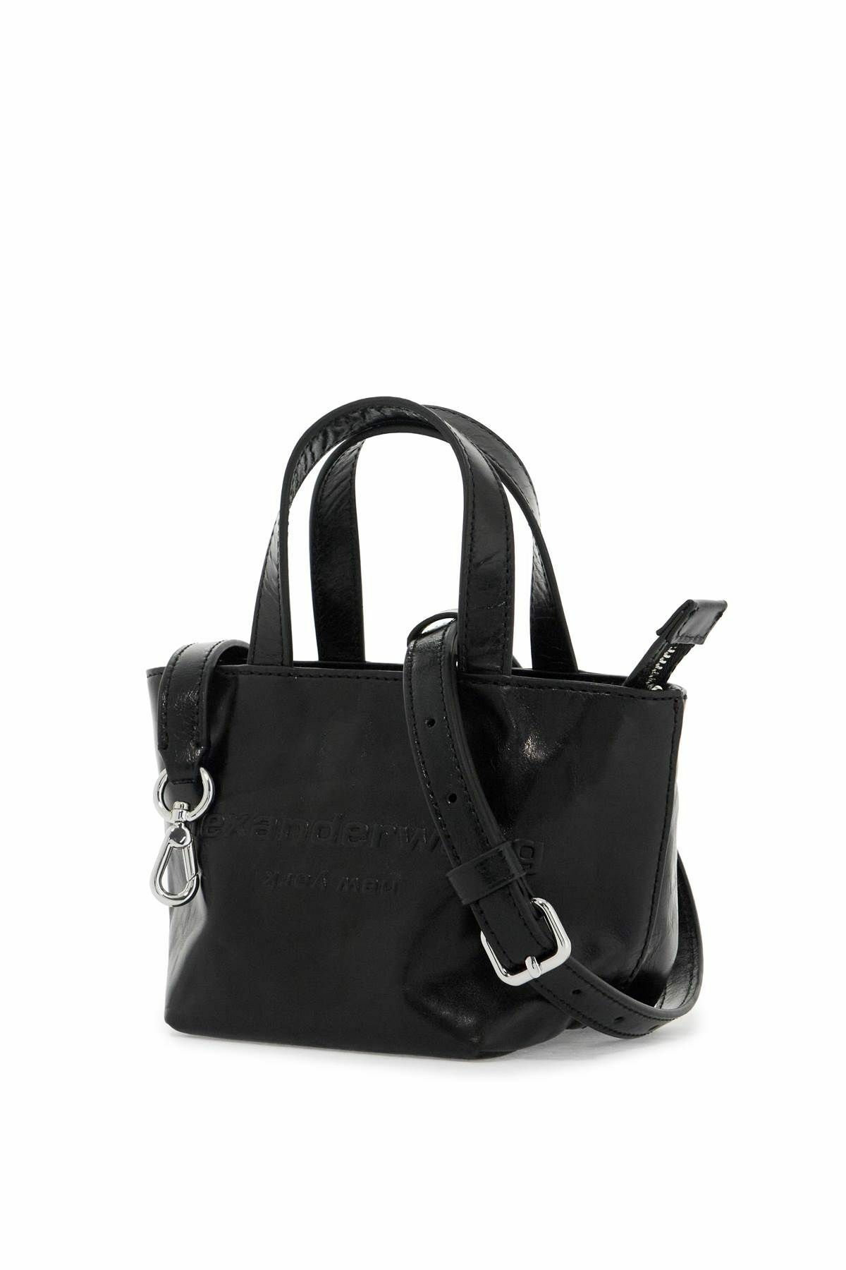 ALEXANDER WANG mini leather tote bag with punch detailing Black