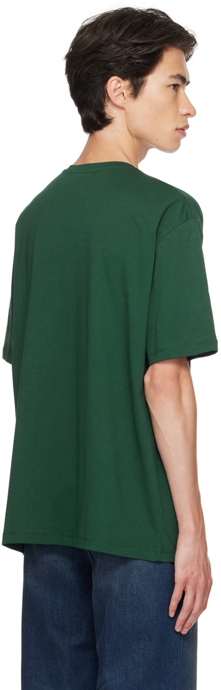 【送料&関税込】Balmain Green Cotton T-shirt Balmain Mens Dark Green Cotton Embroidered Logo T-Shirt Size