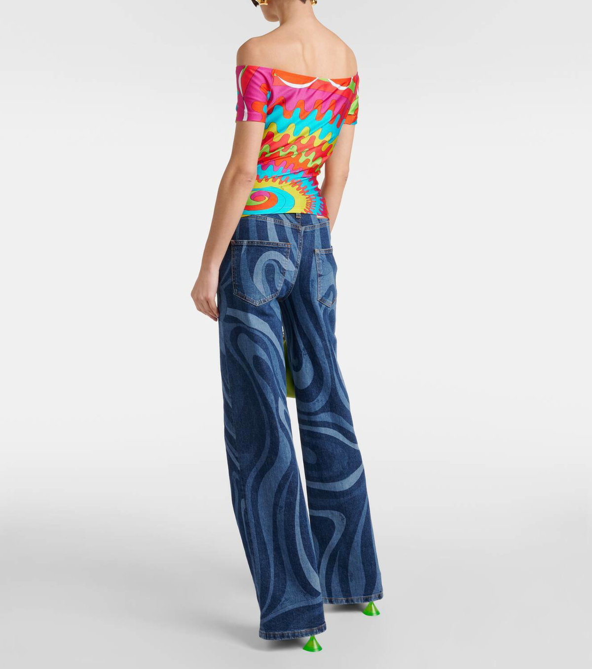 Pucci Printed off-shoulder top Emilio Pucci