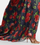 Carolina Herrera Floral strapless silk gown