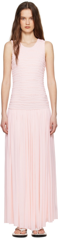 Photo: Jil Sander Pink Shirred Maxi Dress