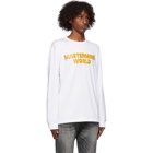 mastermind WORLD White Drip Logo Long Sleeve T-Shirt