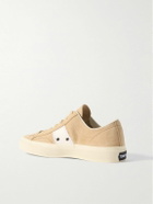 TOM FORD - Cambridge Leather-Trimmed Suede Sneakers - Neutrals
