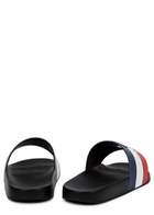 Moncler Basile Striped Rubber Sliders Black