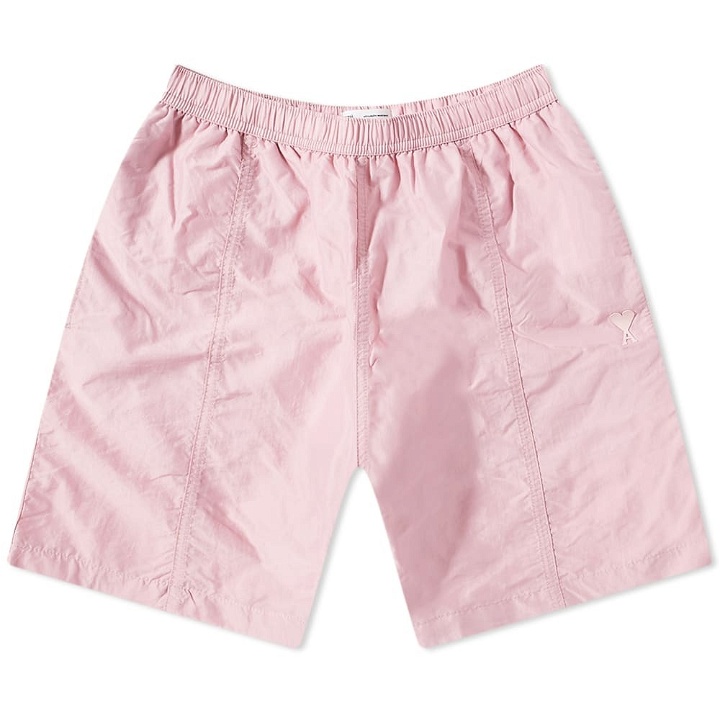 Photo: AMI Men's Small A Heart Long Swim Short in PalePink