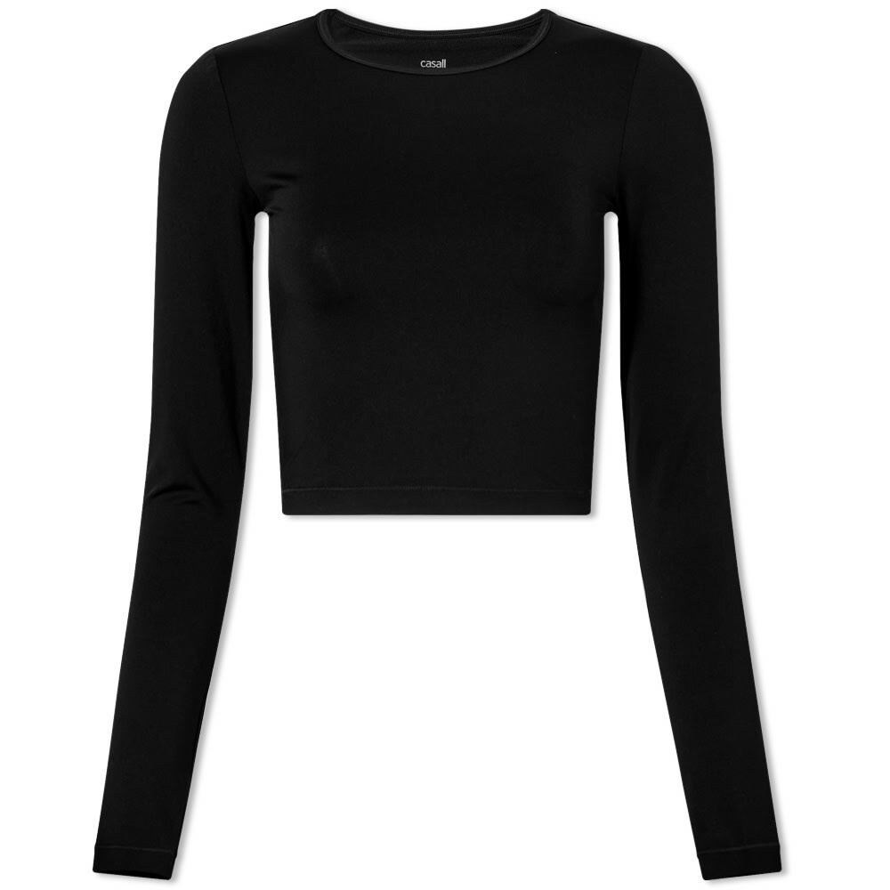 Casall Women's Long Sleeve Crop Top in Black CASALL