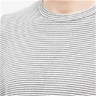 Officine Generale Men's Officine Générale Stripe Long Sleeve T-Shirt in Heather Grey/Ecru