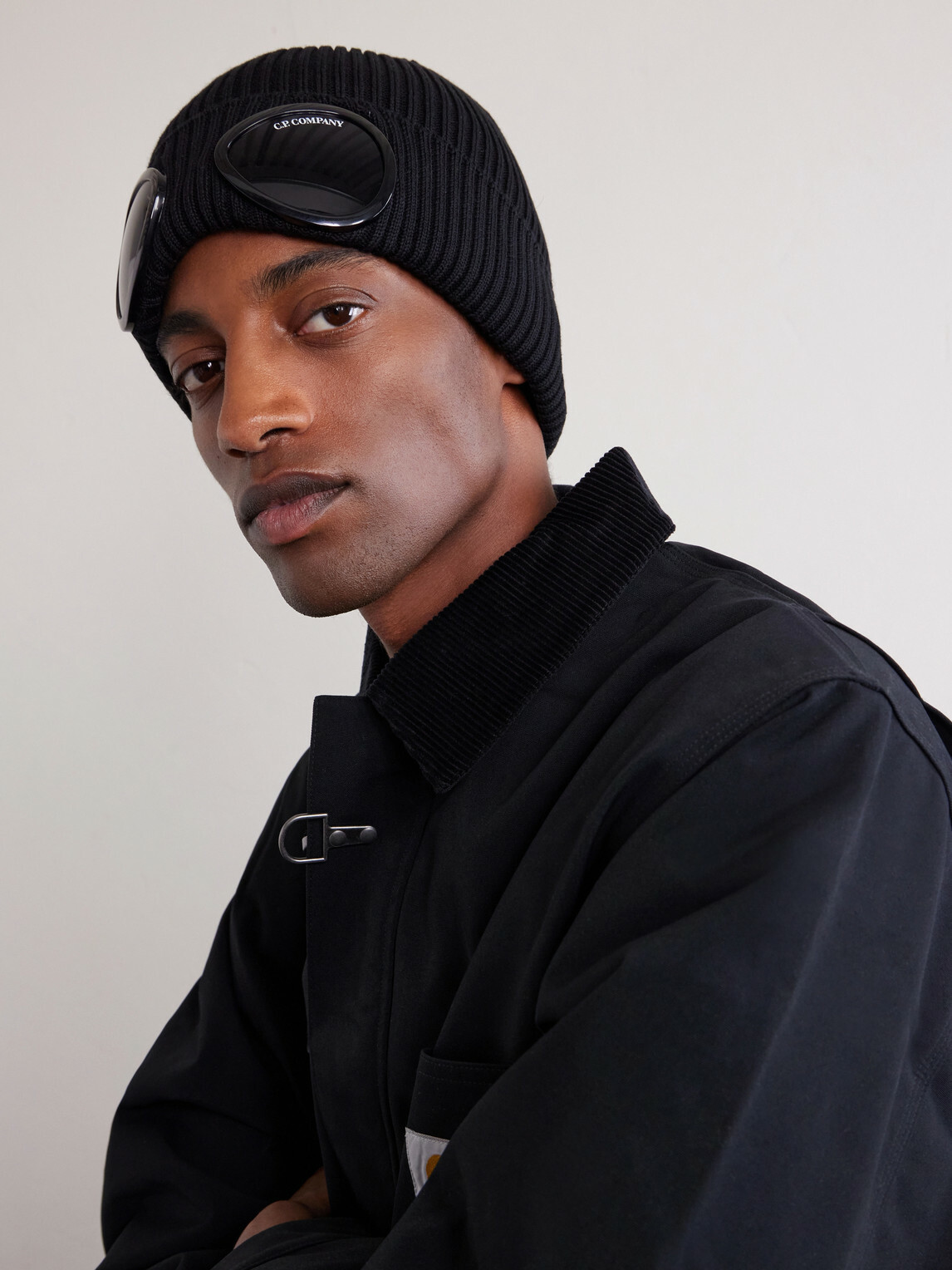 C.P. Company - Goggle Ribbed Cotton Beanie