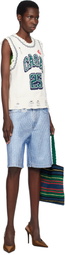 Casablanca Off-White Intarsia Baseball Tank Top