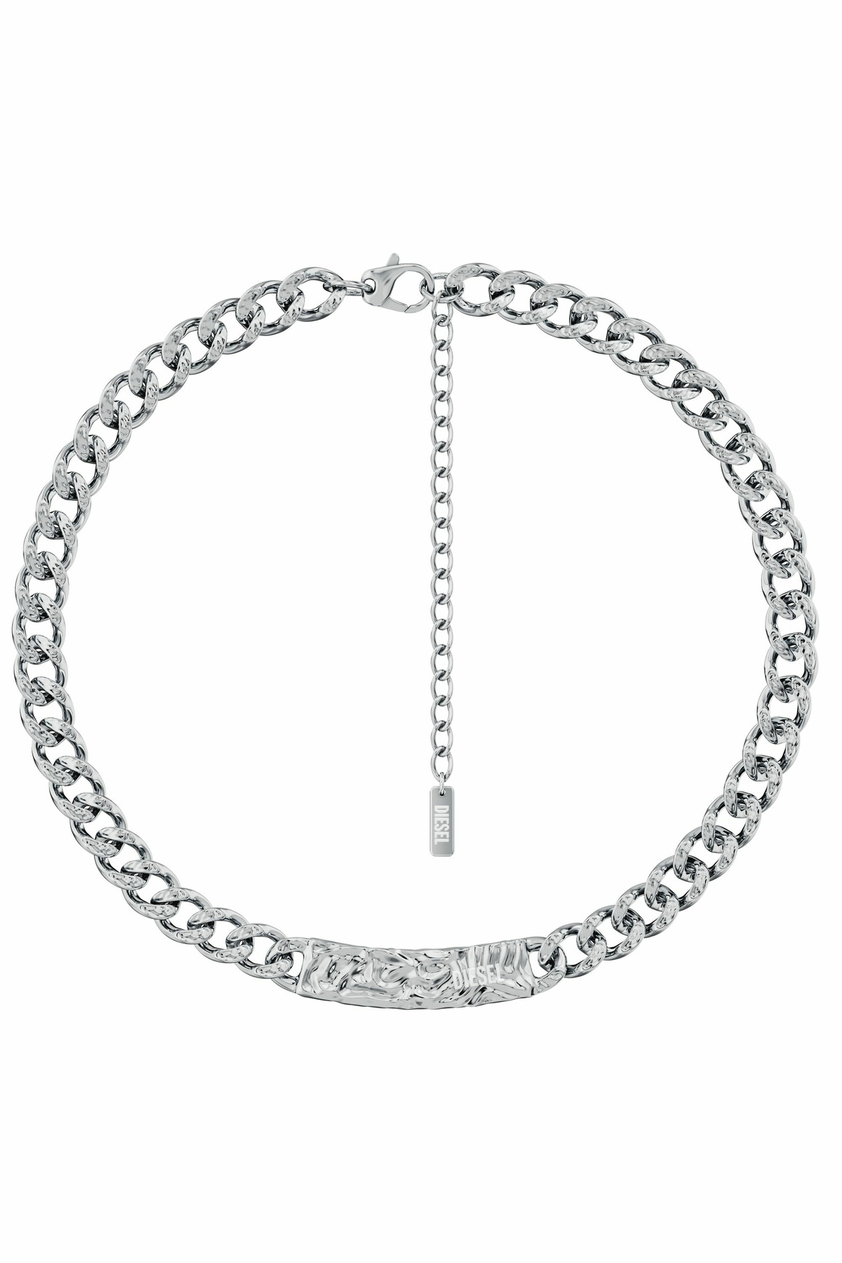 Diesel Stainless Steel Chain Necklace - Necklaces - Unisex - Silver