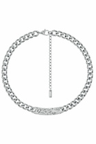 Diesel Stainless Steel Chain Necklace - Necklaces - Unisex - Silver