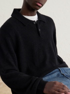 Corridor - Woven Alpaca-Blend Polo Sweater - Black