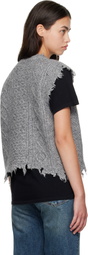 R13 Gray Wool Boyfriend Cable Sweater Vest