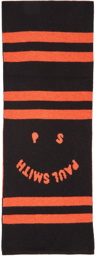 PS by Paul Smith Black & Orange Happy Scarf