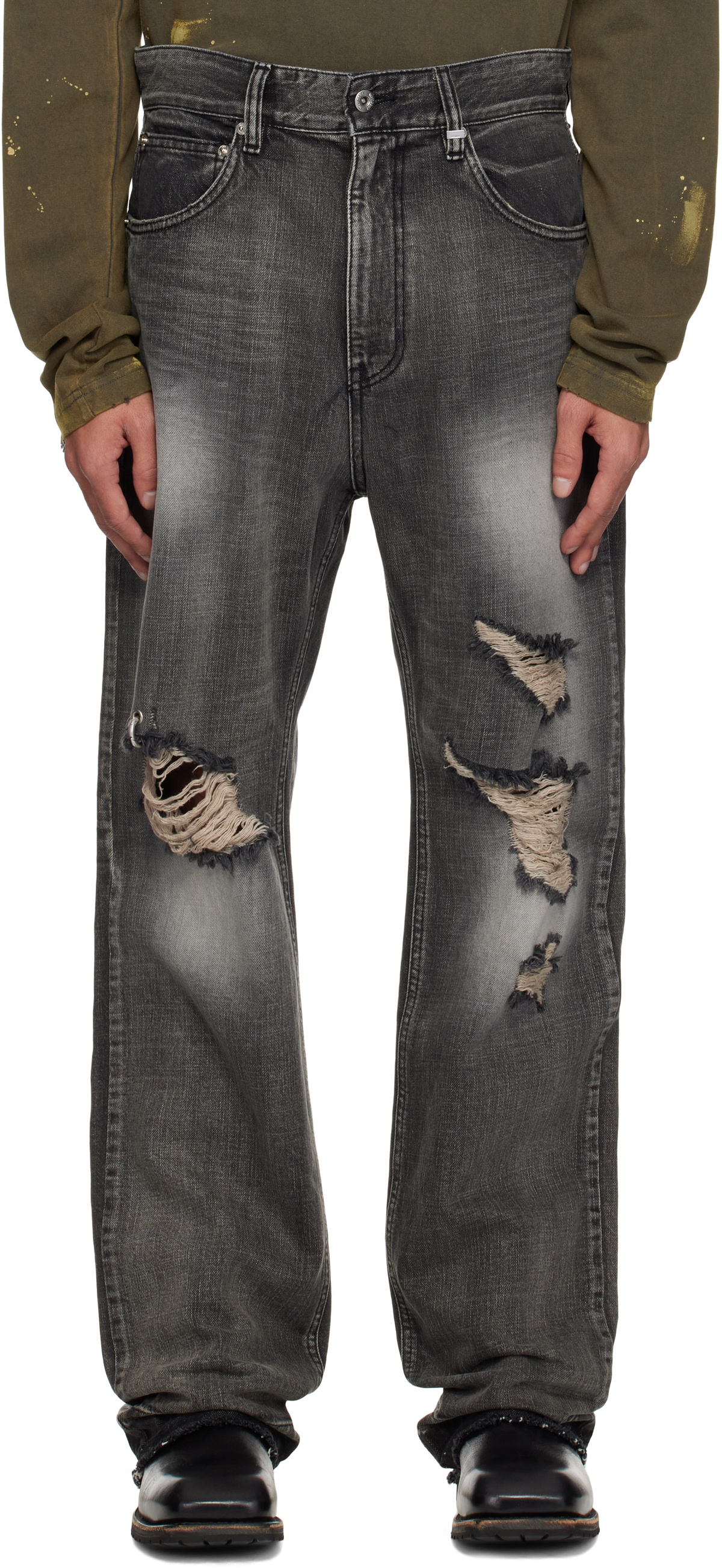 We11done Black Wave Jeans We11done