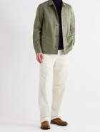 PRIVATE WHITE V.C. - The Mayfair Convertible-Collar Brushed Cotton-Twill Shirt Jacket - Green - S