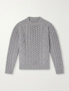 Anderson & Sheppard - Aran Cable-Knit Wool and Cashmere-Blend Sweater - Gray