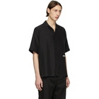 MSGM Black Silk Logo Shirt