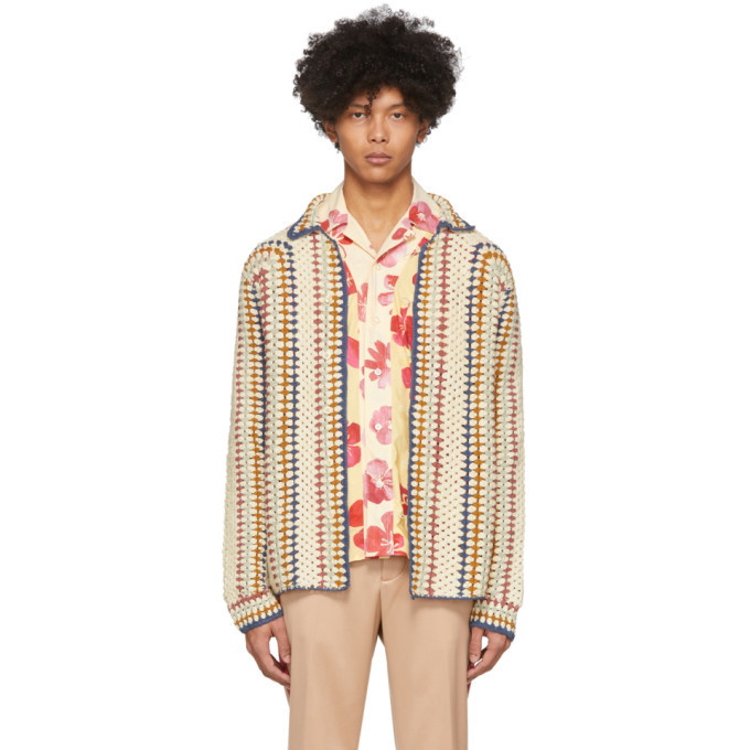 Photo: Bode Off-White and Multicolor Crochet Shirt