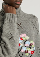 Bernadette Pull Sharon Floral-intarsia Wool-blend Jumper Grey