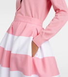 Carolina Herrera Striped pleated cotton-blend midi skirt