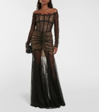 Rasario Corset lace maxi gown