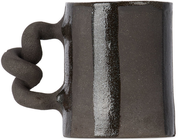 Photo: Harlie Brown Studio SSENSE Exclusive Black Stripe Delights Glitter Wiggle Mug