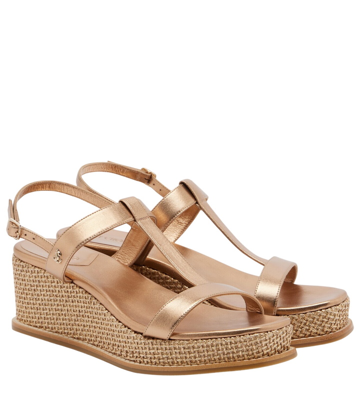 Photo: Jimmy Choo Theia metallic leather wedge sandals