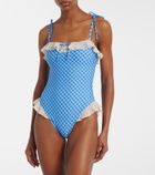 Montce Jacelyn plaid ruffled swimsuit