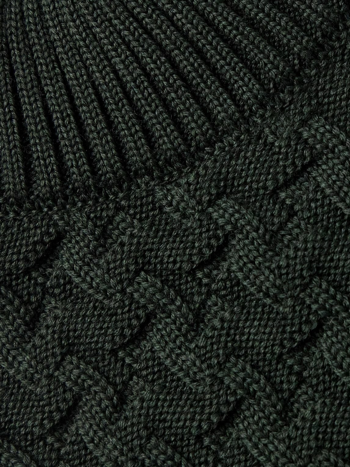 S.N.S. Herning - Stark Slim-Fit Cable-Knit Merino Wool Sweater - Green