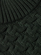 S.N.S. Herning - Stark Slim-Fit Cable-Knit Merino Wool Sweater - Green