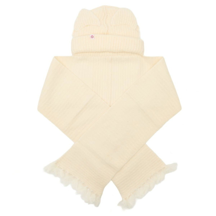 Photo: Charles Jeffrey Women's Alpaca Chunky Ears Scarf Beanie in Ecru 