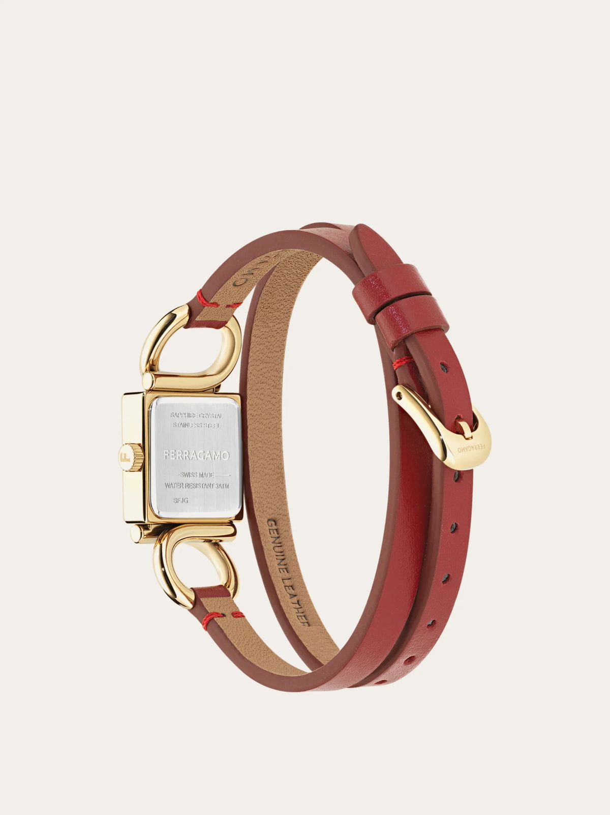 Ferragamo Womens Gancini Bangle watch in Red