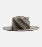 Ruslan Baginskiy Striped straw fedora