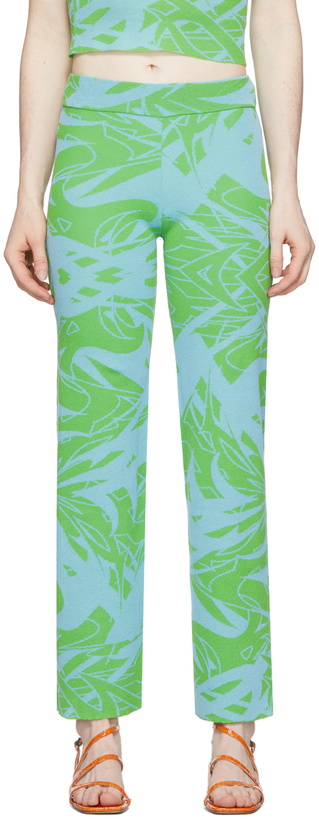 Photo: Paloma Wool Blue & Green Chasis Lounge Pants