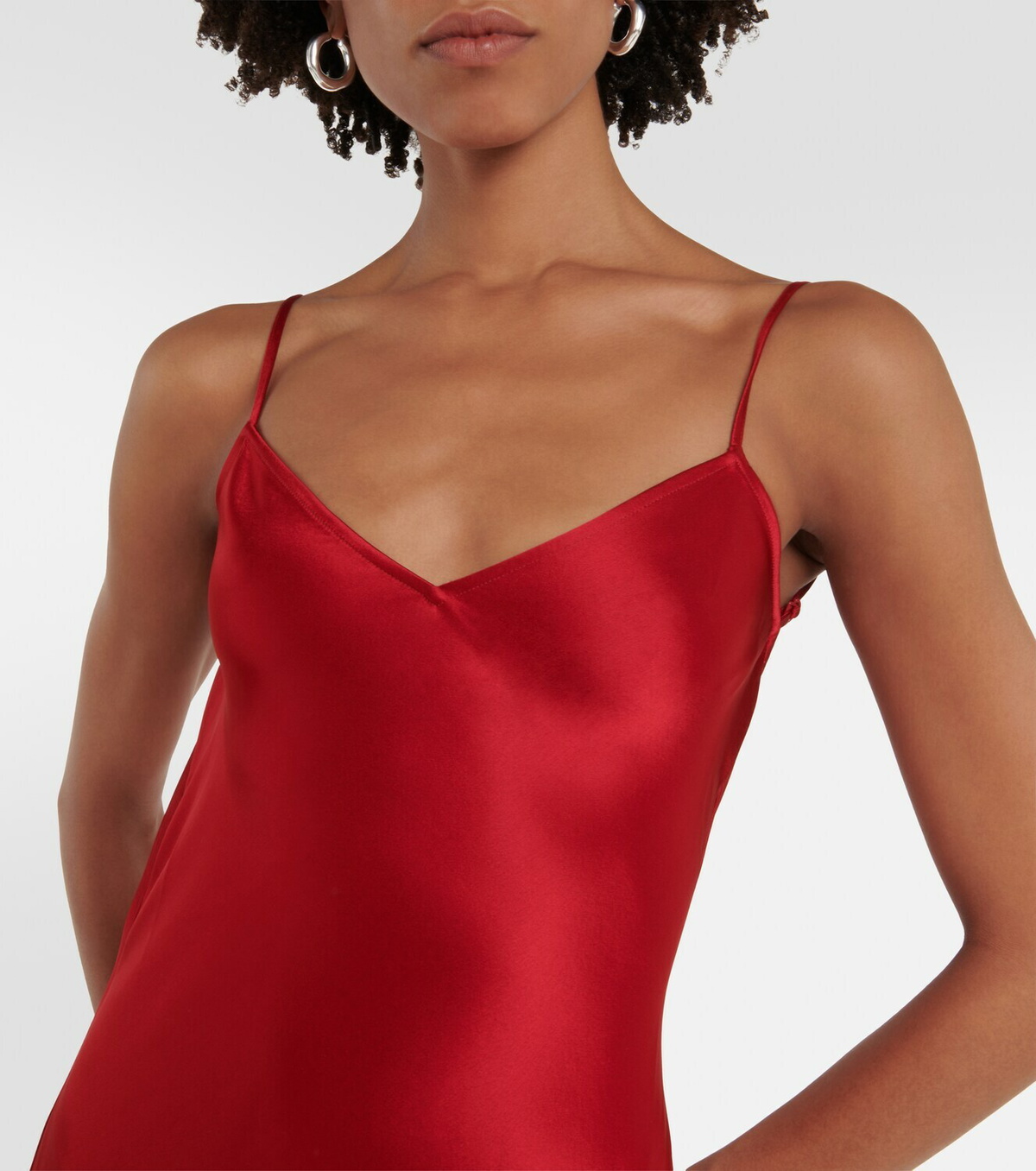 staud satin slip maxi dress Staud Cadence Beaded Maxi Slip Dress - Black - 30% Off