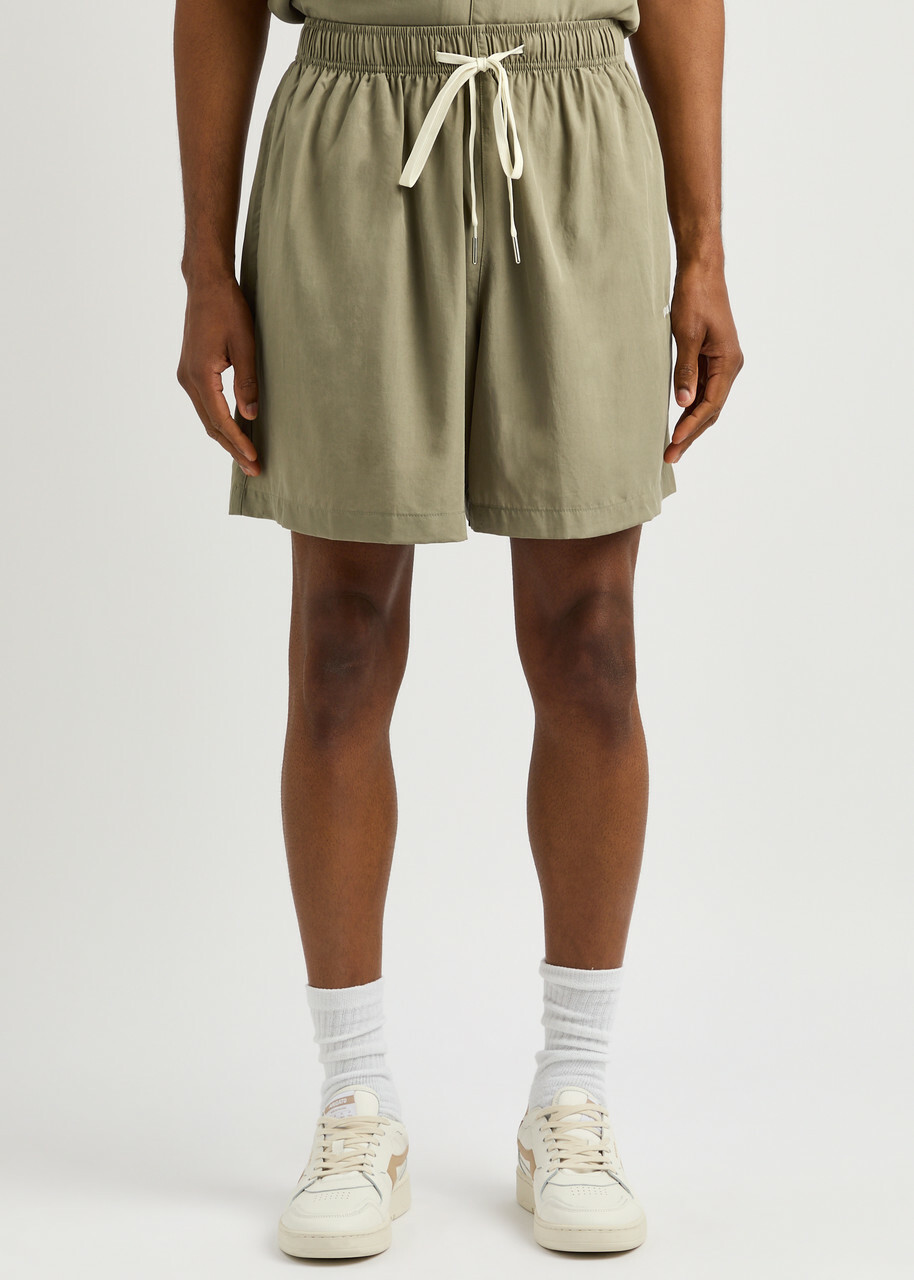 Mki Miyuki Zoku Logo-embroidered Shorts Sage