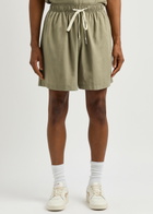Mki Miyuki Zoku Logo-embroidered Shorts Sage