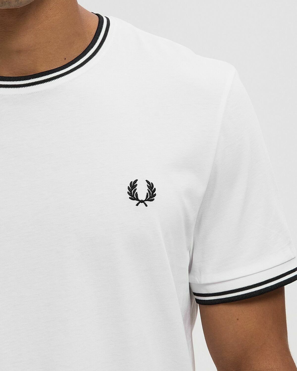 Fred Perry TWINTIPPEDT-SHIRT White Mens Shortsleefe