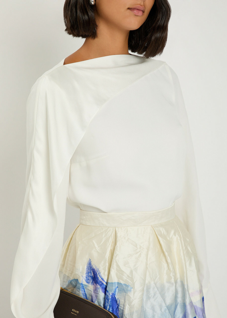 Erdem Draped Crepe top Ivory