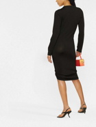 PAROSH - Long Sleeve Draped Short Dress