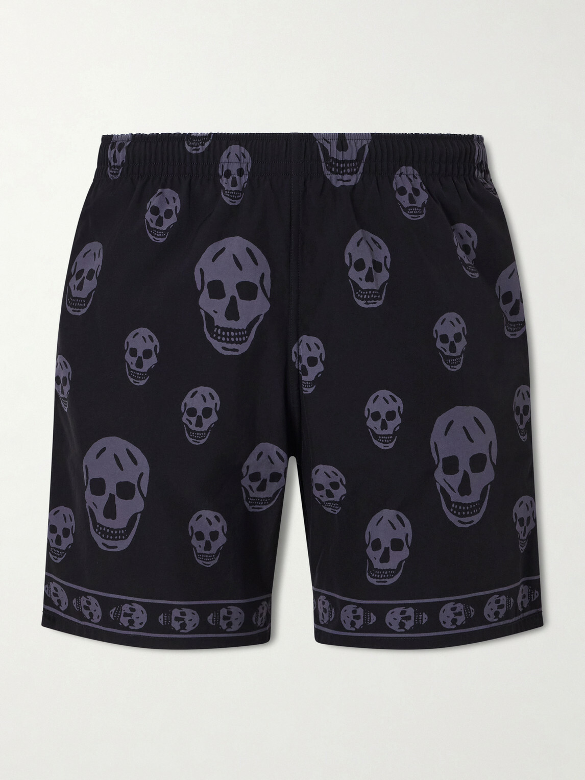 McQueen - Straight-Leg Printed Shell Shorts - Black