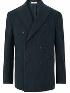 Boglioli - Double-Breasted Cotton-Herringbone Blazer - Blue