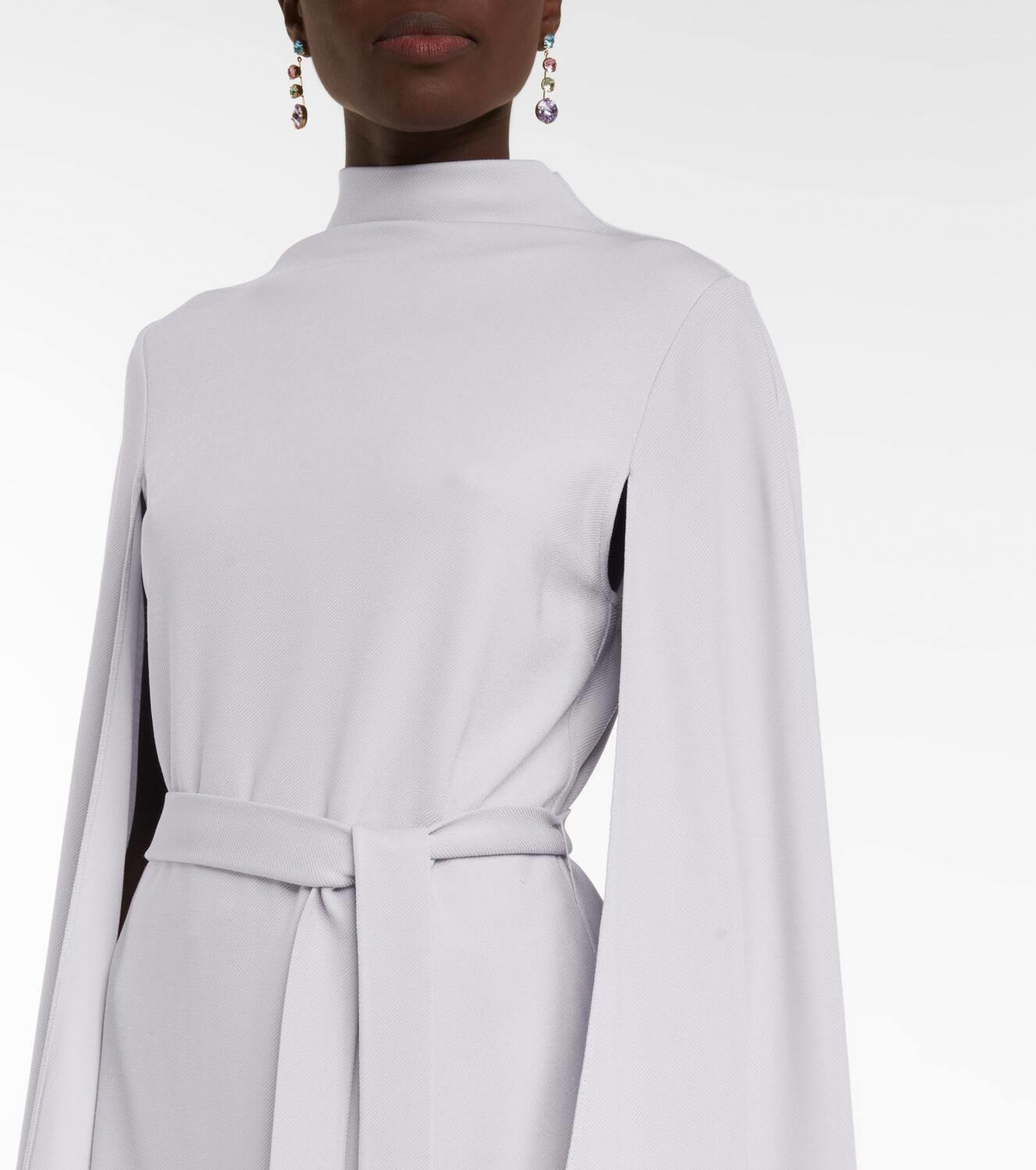 Safiyaa Harper caped stretch-jersey top
