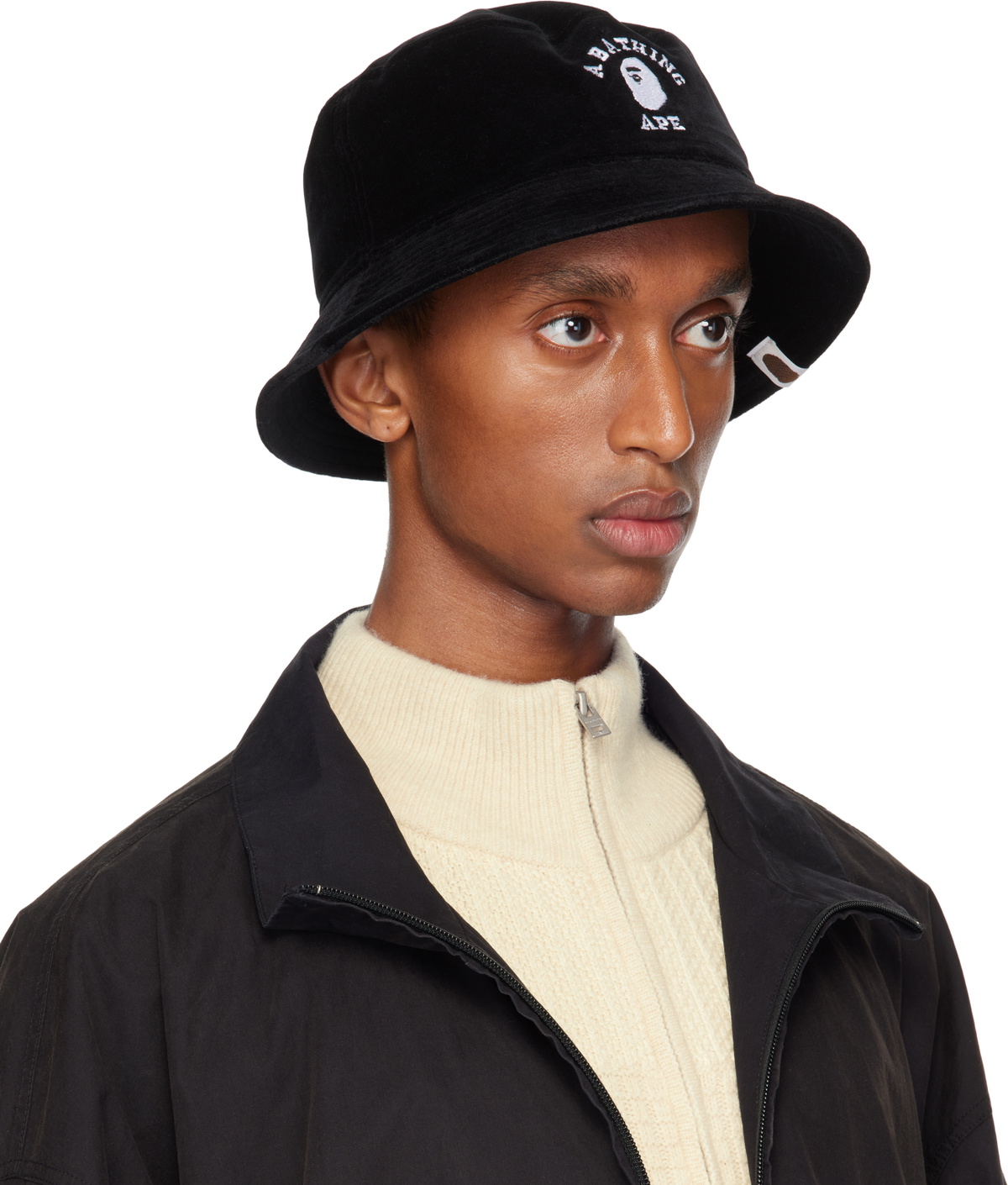 BAPE Black One Point Bucket Hat A Bathing Ape