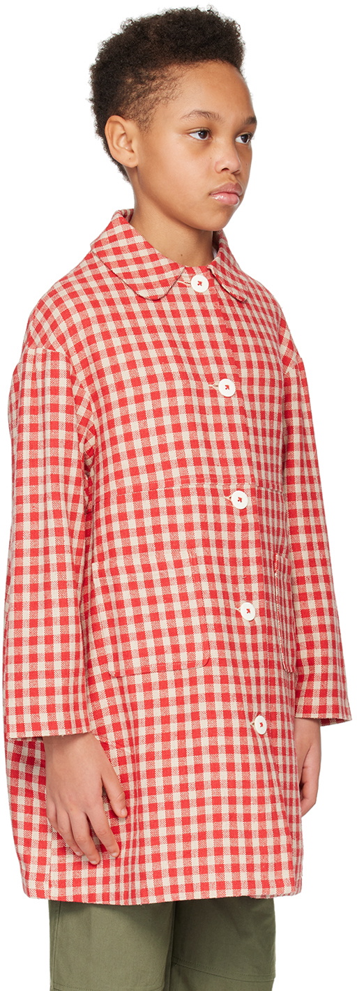 Caramel Kids Red & Beige Cambridge Coat