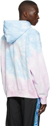Versace Jeans Couture Blue & Pink Tie-Dye Logo Hoodie