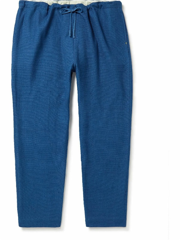Photo: 11.11/eleven eleven - Tapered Indigo-Dyed Organic Cotton Drawstring Trousers - Blue