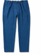 11.11/eleven eleven - Tapered Indigo-Dyed Organic Cotton Drawstring Trousers - Blue